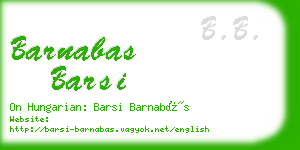 barnabas barsi business card